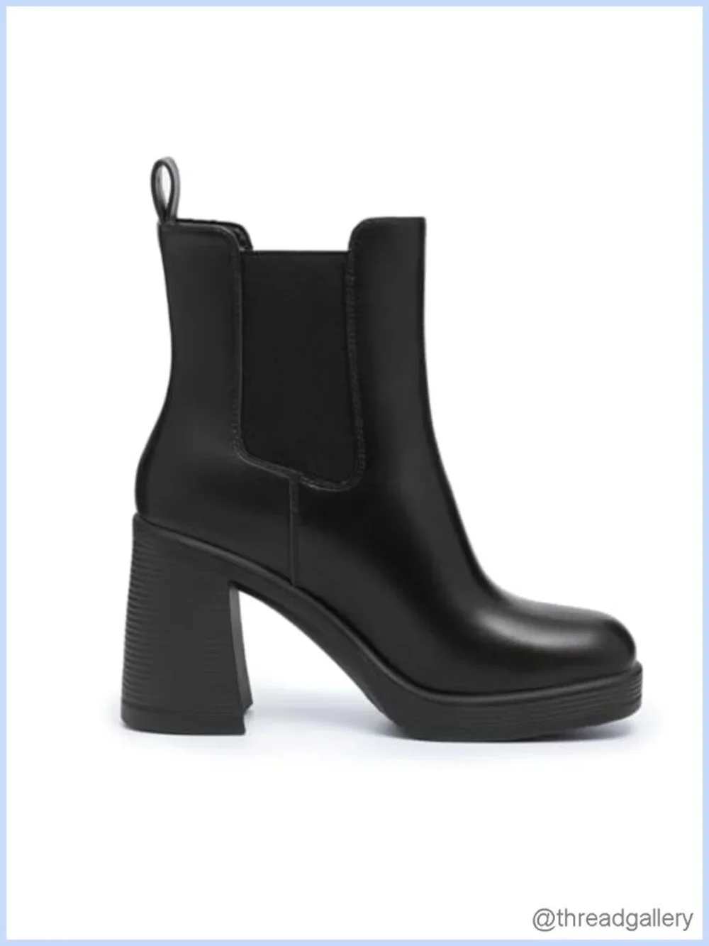 Women's Chelsea Platform Boots High Chunky Heel Square Toe Slip On Ankle Booties